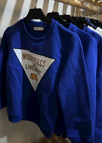 Mavi Baskılı Sweatshirt - Görsel 2