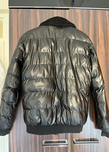 Siyah Deri Kürklü Erkek Mont - Görsel 2