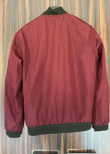 Bordo Fermuarlı Ceket - Görsel 2