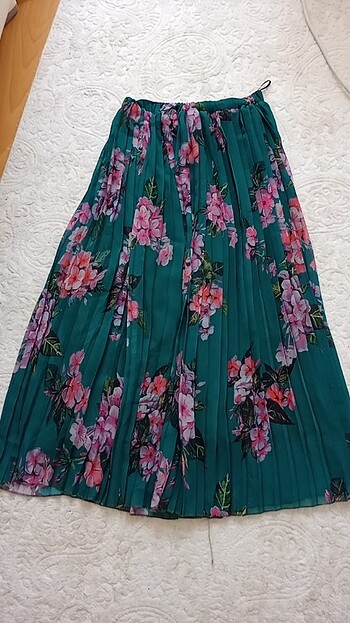 Pileli vintage midi boy etek 
