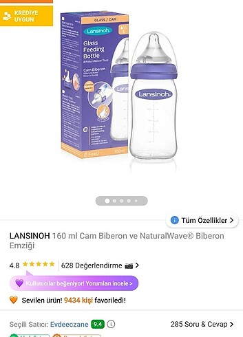 Lansinoh cam biberon 