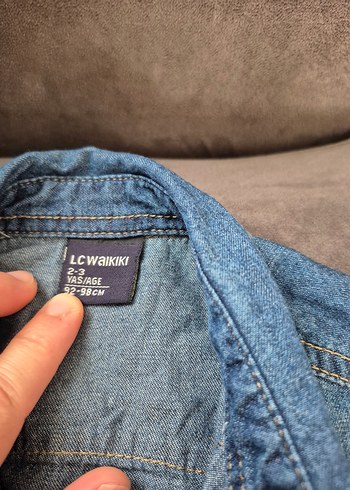 Düğmeli çocuk Mavi Denim Ceket - Görsel 2