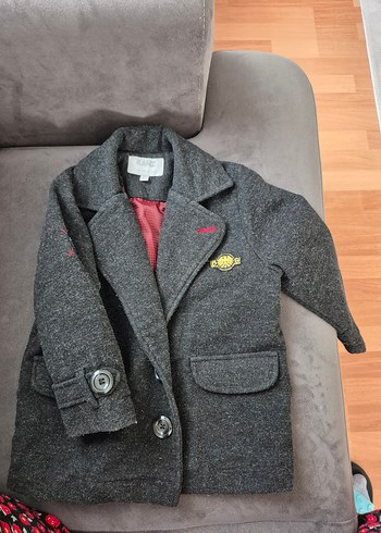 Gri Düğmeli Erkek Çocuk Kabanı - Görsel 5