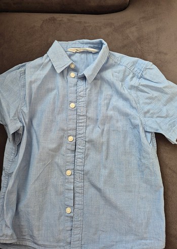 Erkek Çocuk Mavi Kısa Kollu Denim Gömlek - Görsel 3