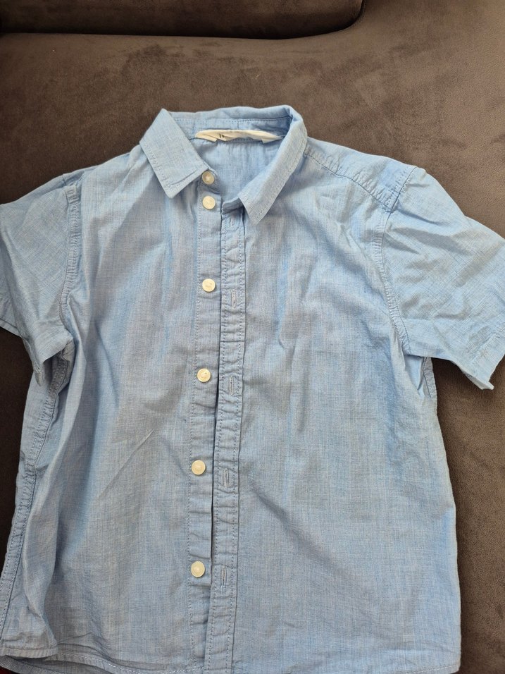 Erkek Çocuk Mavi Kısa Kollu Denim Gömlek - Görsel 3