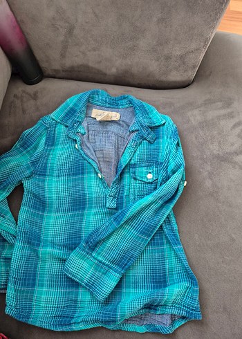 Turkuaz Düğmeli çocuk Gömlek - Görsel 4