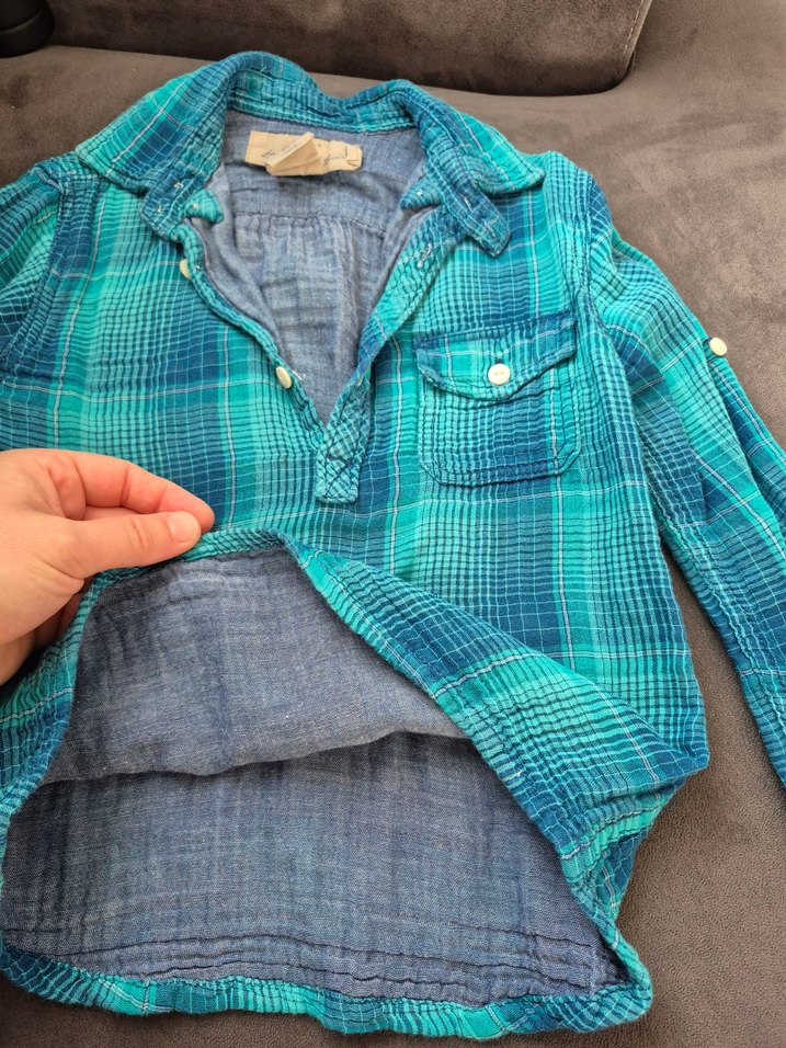Turkuaz Düğmeli çocuk Gömlek - Görsel 3