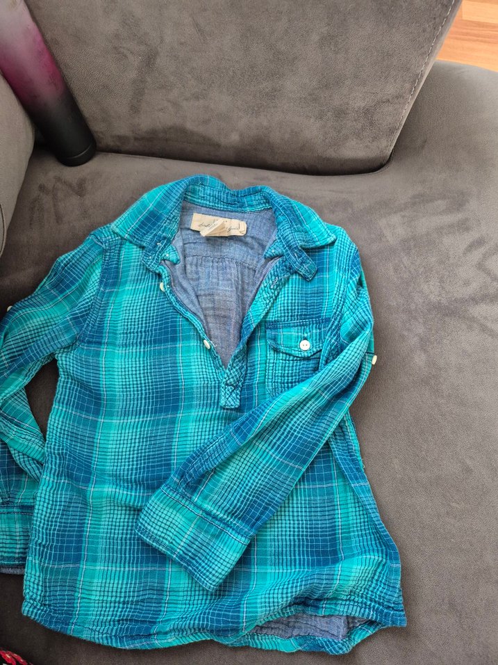 Turkuaz Düğmeli çocuk Gömlek - Görsel 4