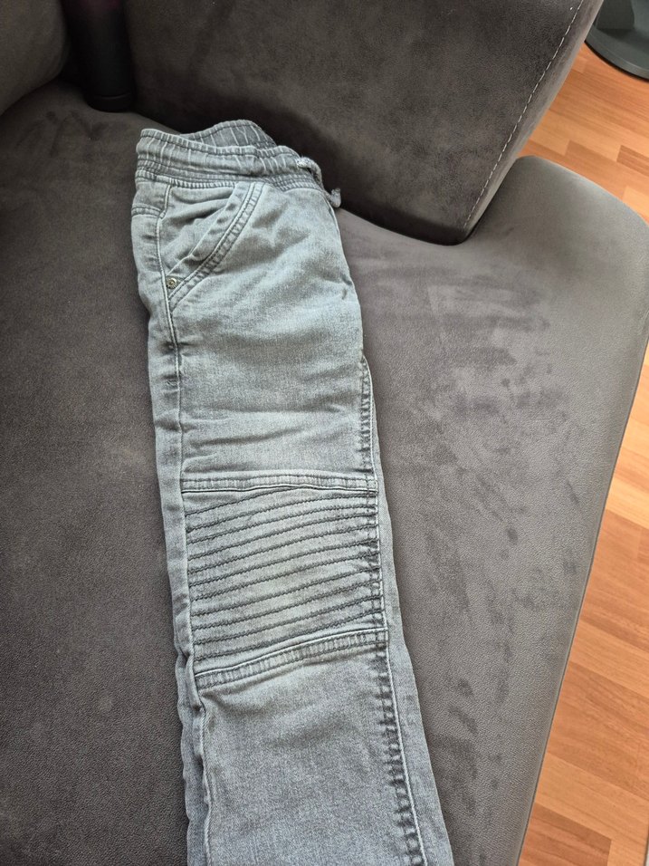 Erkek Çocuk Gri Denim Dar Kesim Pantolon - Görsel 4