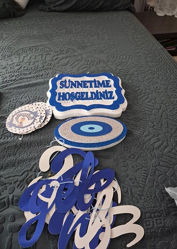 Mavi Parlak Sünnetime Hoşgeldiniz Süsü - Görsel 5