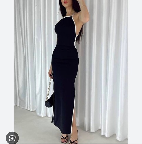 BERSHKA Yırtmaçlı elbise