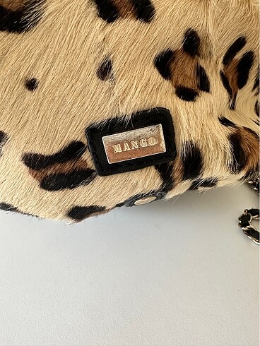 Beden camel Renk Mango Leopar Desen Çanta