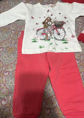 Renkli Nakışlı Kız Bebek Uzun Kollu Takım - Görsel 2