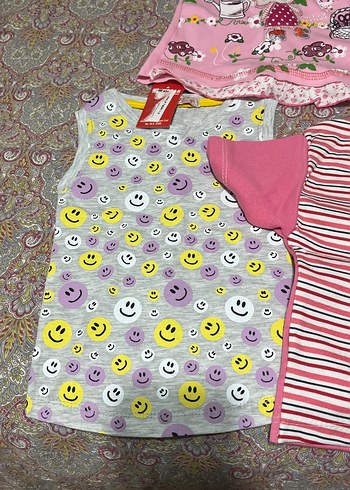 Pembe Kız Bebek Kısa Kollu Nakışlı Takım - Görsel 3