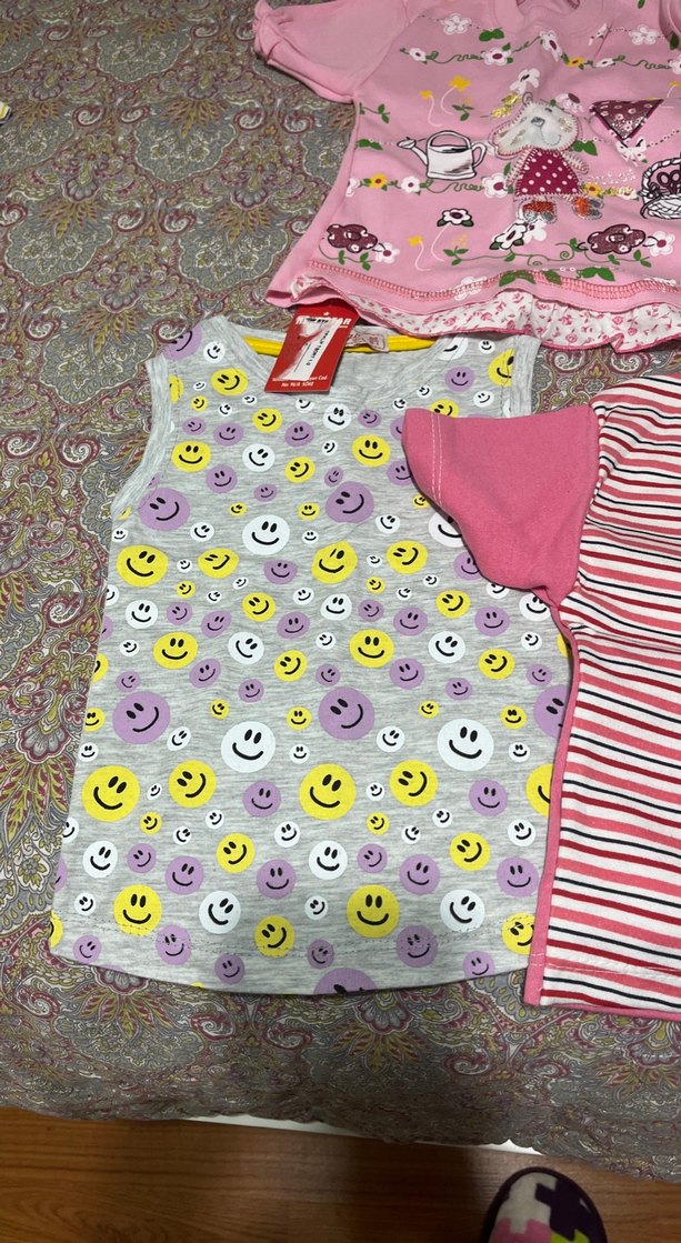 Pembe Kız Bebek Kısa Kollu Nakışlı Takım - Görsel 3