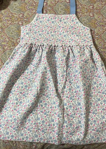 Çiçek Desenli Kız Çocuk Askılı Elbise - Görsel 2