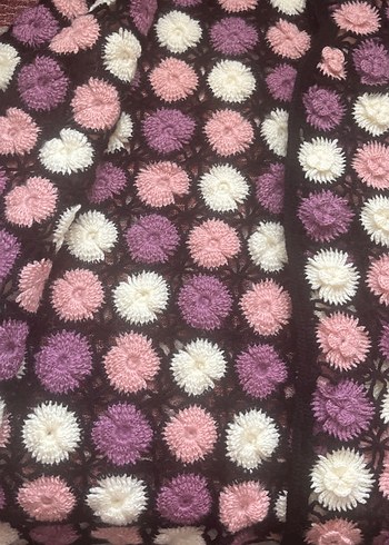 Çiçek Desenli Örgü Kadın Yelek - Görsel 3