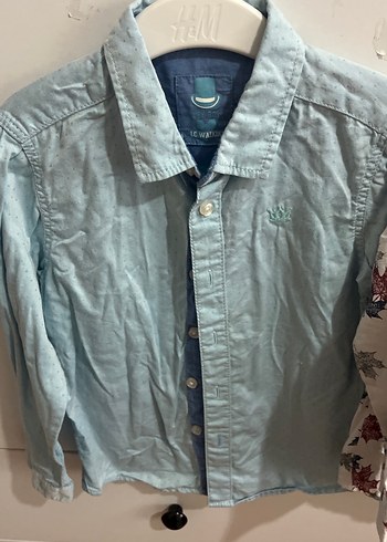 Mavi Düğmeli Uzun Kollu Erkek Gömlek - Görsel 2