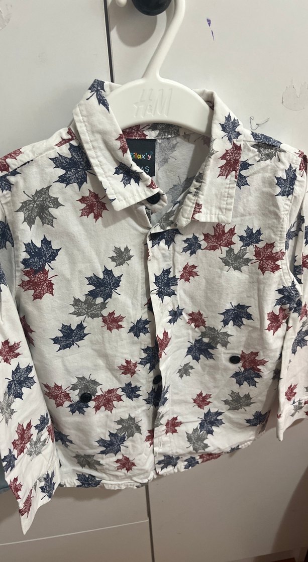 Mavi Düğmeli Uzun Kollu Erkek Gömlek - Görsel 3