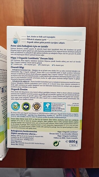 Philips Hipp organik combıotıc 2 numara bebek maması