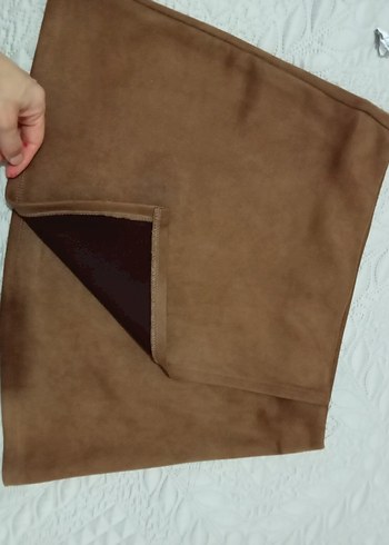 taba Süet Mini Etek - Görsel 6