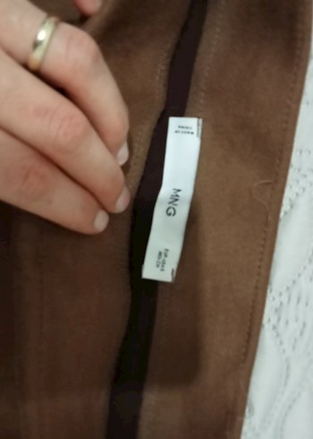 taba Süet Mini Etek - Görsel 5