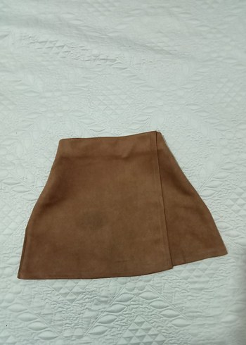 taba Süet Mini Etek - Görsel 3