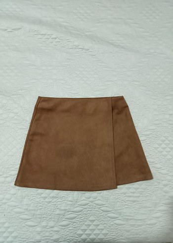 taba Süet Mini Etek - Görsel 7