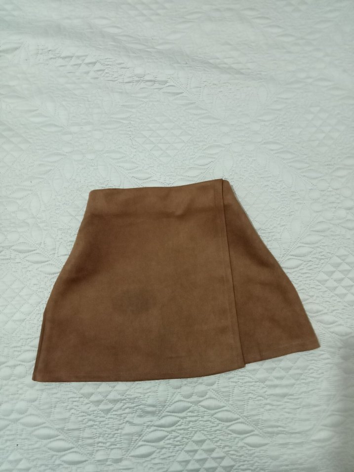 taba Süet Mini Etek - Görsel 3