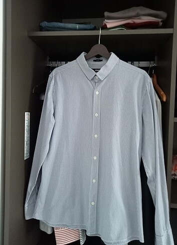 Mavi çizgili gömlek  - Görsel 5