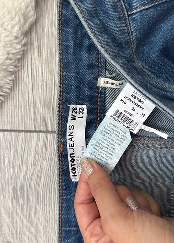 s Beden mavi Renk Kadın Mavi Bol Kesim Denim Jean