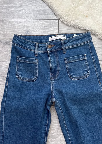 Koton Kadın Mavi Bol Kesim Denim Jean