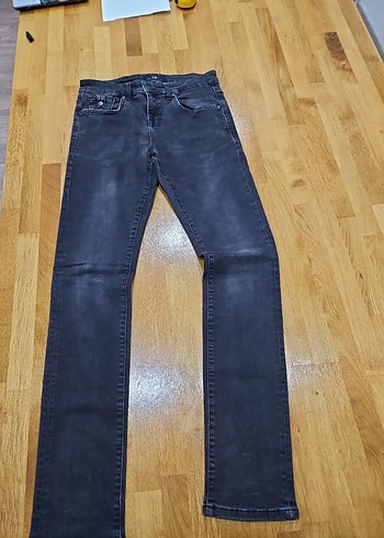 Gri Düğmeli  Erkek Denim Pantolon - Görsel 2