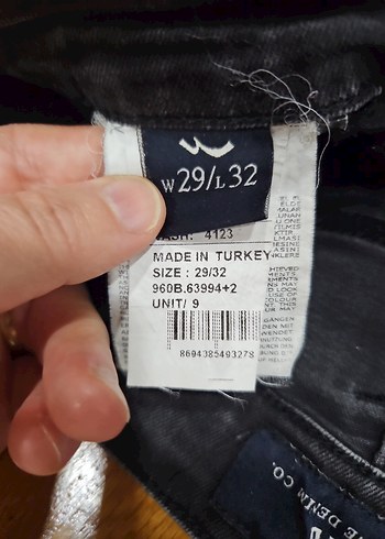 Gri Düğmeli  Erkek Denim Pantolon - Görsel 7