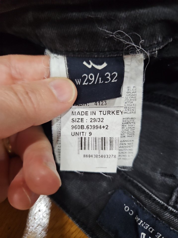 Gri Düğmeli  Erkek Denim Pantolon - Görsel 4