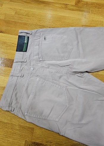 BOSS Bej Düğmeli Erkek Keten Pantolon - Görsel 4