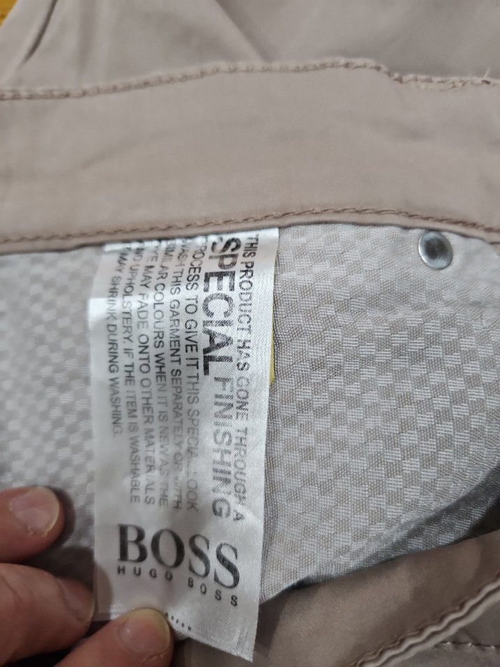 BOSS Bej Düğmeli Erkek Keten Pantolon - Görsel 5