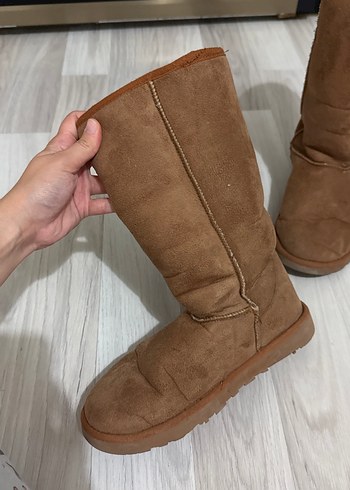 Ugg Kürklü Süet Kadın Kahverengi Dolgu Topuk Bot