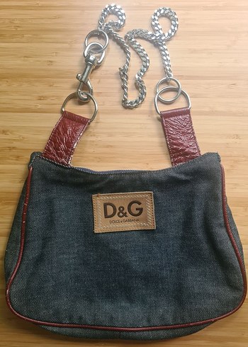 D&G Clutch Bag Burgundy patent leather and Denim