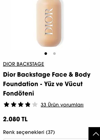  Beden Renk Dior Backstage Face & Body Foundation 2.5N