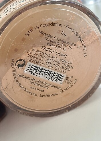 Beden Renk Bareminerals Matte Broad Spectrum Spf 15 Foundation Fairly Light
