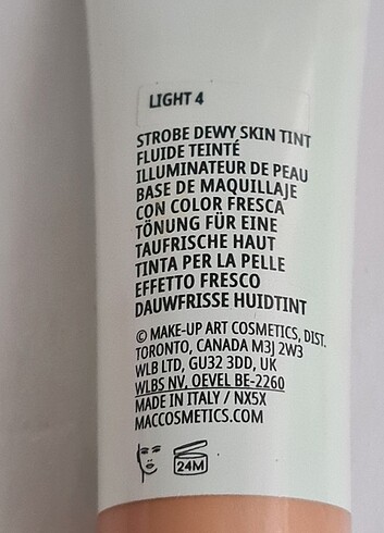  Beden Mac Strobe Dewy Skin Tint - Hyalüronik Asitli Işığı Dağıtan ve N