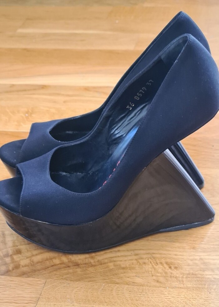 Walter Steiger Platform Taban Topuklu Ayakkabı 36 Siyah - Görsel 2