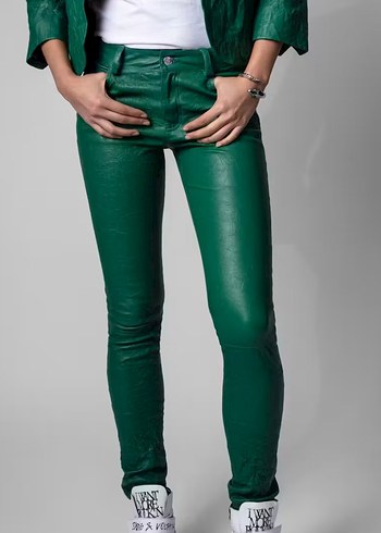 Zadig & Voltaire Phlame Crinkled Leather Trousers Deri Pantolon