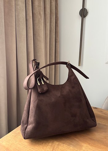 Accessorize Kahverengi Süet Tokalı Kadın Çanta