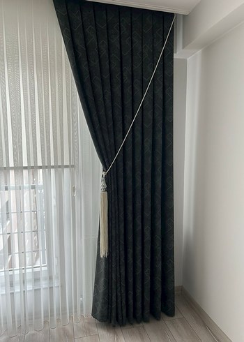 Gri Yılan Desenli Modern Klasik Perde - Görsel 4