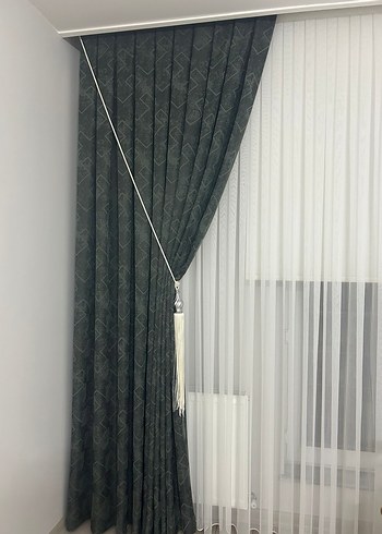 Gri Yılan Desenli Modern Klasik Perde - Görsel 2