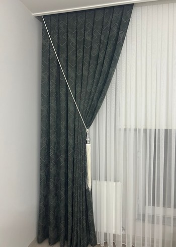 Gri Yılan Desenli Modern Klasik Perde - Görsel 5