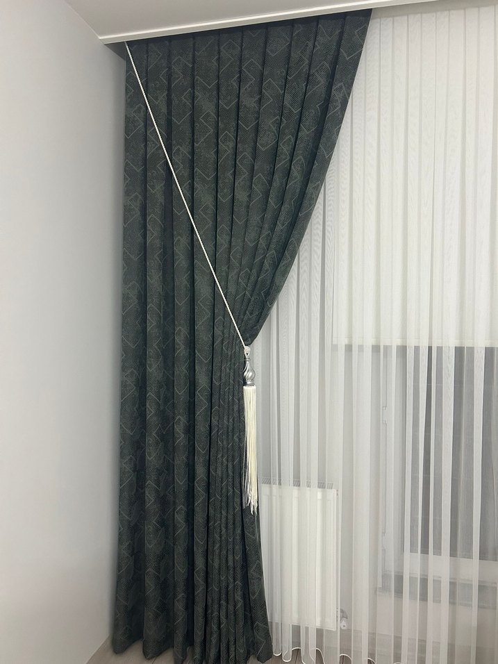 Gri Yılan Desenli Modern Klasik Perde - Görsel 5