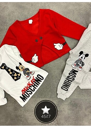 Mickey Mouse Kravat Desenli Takım